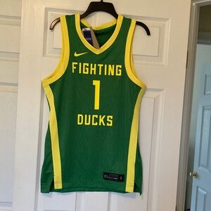 Nike Green and Yellow Fighting Ducks Jersey